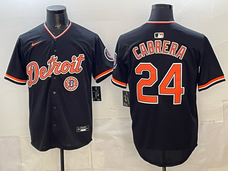 Men Detroit Tigers #24 Cabrera black Game Nike MLB Jersey 2026005->detroit tigers->MLB Jersey
